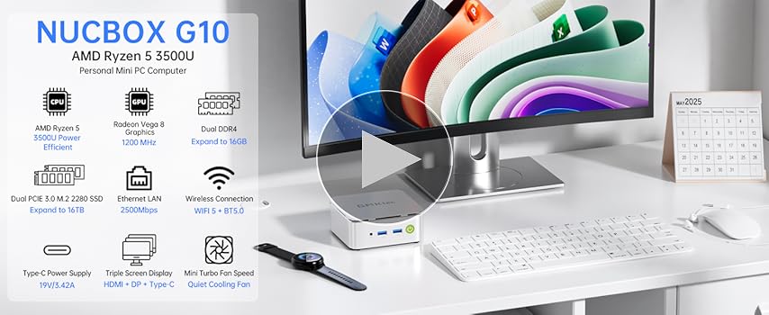 Amazon.com: GMKtec G10 Mini PC Ryzen 5 3500U (Beats N150/N97